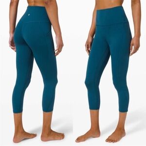 Lululemon Align High Rise Crop with Pockets 23" Blue Borealis Size 6 Yoga HR